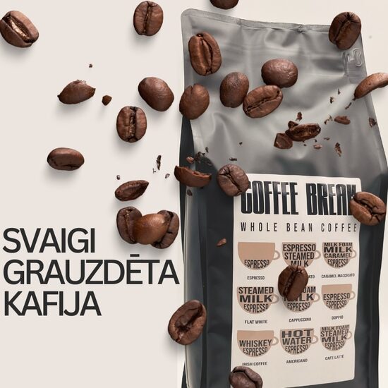 Kafijas pupiņu piedāvājums – 9 kg kaste birojiem, kafejnīcām, pasākumiem un mājām